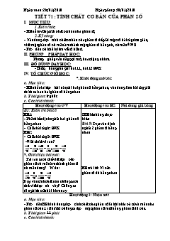 Bài giảng lớp 6 môn học Đại số - Tiết 71: Tính chất cơ bản của phân số
