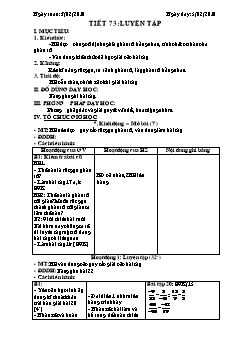 Bài giảng lớp 6 môn học Đại số - Tiết 73: Luyện tập