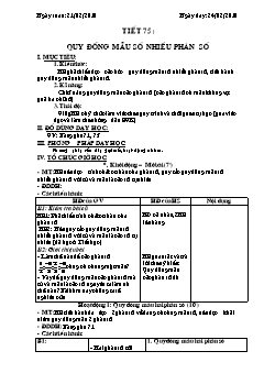 Bài giảng lớp 6 môn học Đại số - Tiết 75: Quy đồng mẫu số nhiều phân số