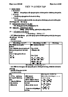 Bài giảng lớp 6 môn học Đại số - Tiết 79: Luyện tập