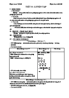 Bài giảng lớp 6 môn học Đại số - Tiết 81: Luyện tập