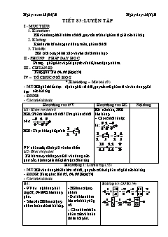 Bài giảng lớp 6 môn học Đại số - Tiết 83: Luyện tập