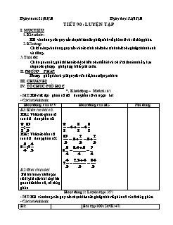 Bài giảng lớp 6 môn học Đại số - Tiết 90: Luyện tập