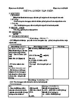 Bài giảng lớp 6 môn học Đại số - Tiết 96: Luyện tập (tiếp)