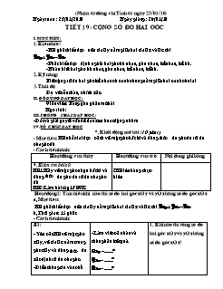 Bài giảng lớp 6 môn học Hình học - Tiết 19: Cộng số đo hai góc