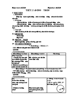 Bài giảng lớp 6 môn học Hình học - Tiết 25: Đường tròn