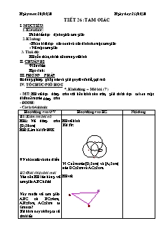 Bài giảng lớp 6 môn học Hình học - Tiết 26: Tam giác