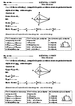 Bài giảng lớp 8 môn Toán học - Kiểm tra 15 phút (Tiếp)