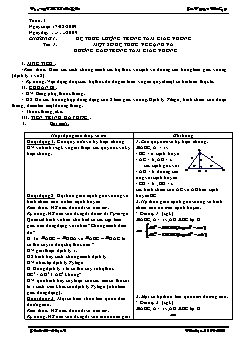 Bài giảng lớp 9 môn Hình học - Tuần 1 - Tiết 1: Một số hệ thức về cạnh và đường cao trong tam giác vuông