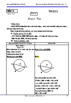 Bài giảng lớp 9 môn Hình học - Tuần 12 - Tiết 23 - Luyện tập (Tiếp)