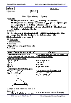 Bài giảng lớp 9 môn Hình học - Tuần 9 - Tiết 17 - Ôn tập chương 1 (tiết 1)