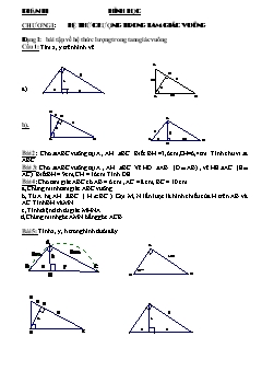 Bài giảng lớp 9 môn Toán học - Chương I: Hệ thức lượng trong tam giác vuông