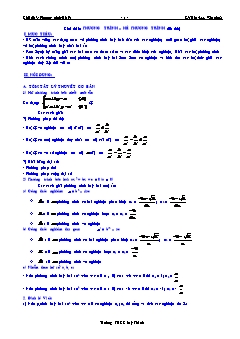 Bài giảng lớp 9 môn Toán học - Phương trình – hệ phương trình (06 tiết)