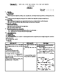 Bài giảng môn Đại số lớp 11 - BàI 2: Dãy số (tiết 2)