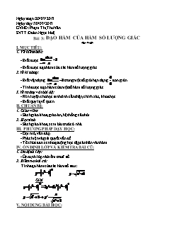 Bài giảng môn Đại số lớp 11 - Bài 3: Đạo hàm của hàm số lượng giác (Tiết 1)