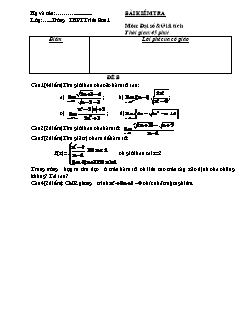 Bài giảng môn Đại số lớp 11 - Bài kiểm tra 1 thời gian: 45 phút