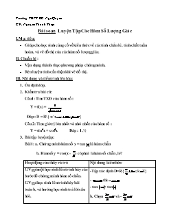 Bài giảng môn Đại số lớp 11 - Luyện tập các hàm số lượng giác