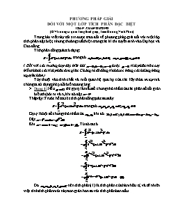 Bài giảng môn Đại số lớp 11 - Phương pháp giải đối với một lớp tích phân đặc biệt