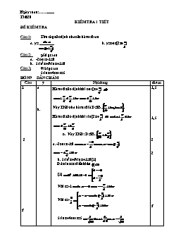 Bài giảng môn Đại số lớp 11 - Tiết 20: Kiểm tra 1 tiết