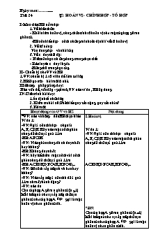 Bài giảng môn Đại số lớp 11 - Tiết: 24 - Bài 2: Hoán vị - Chỉnh hợp - tổ hợp