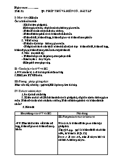 Bài giảng môn Đại số lớp 11 - Tiết: 31 - Bài 4: Phép thử và biến cố . Bài tập