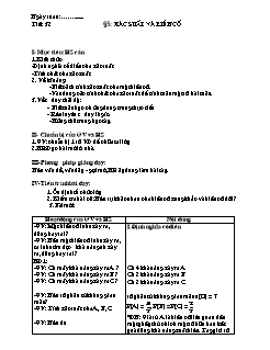 Bài giảng môn Đại số lớp 11 - Tiết: 32 - Bài 5: Xác suất và biến cố