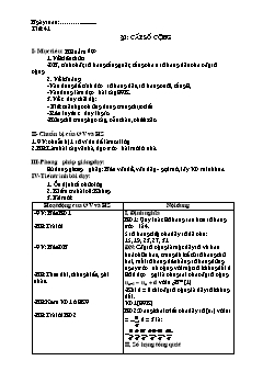 Bài giảng môn Đại số lớp 11 - Tiết: 41 - Bài 3: Cấp số cộng