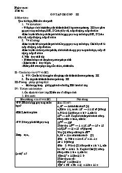 Bài giảng môn Đại số lớp 11 - Tiết: 45: Ôn tập chương III