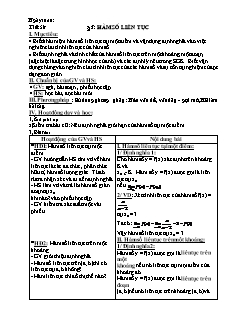 Bài giảng môn Đại số lớp 11 - Tiết: 58 - Bài 3: Hàm số liên tục (Tiếp)