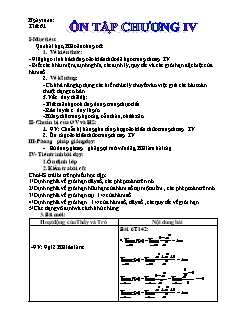 Bài giảng môn Đại số lớp 11 - Tiết 60: Ôn tập chương IV (Tiếp)