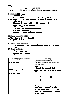 Bài giảng môn Đại số lớp 11 - Tiết: 63 - Bài 1: Định nghĩa và ý nghĩa của đạo hàm