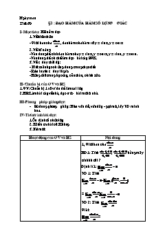 Bài giảng môn Đại số lớp 11 - Tiết: 69  - Bài 3: Hạo hàm của hàm số lượng giác