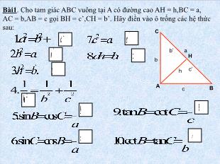 Bài giảng môn Đại số lớp 12 - Bài 3: Các hệ thức lượng trong tam giác và giải tam giác