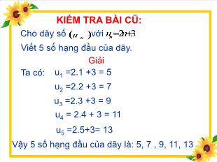 Bài giảng môn Đại số lớp 12 - Bài 3: Cấp số cộng (Tiếp)