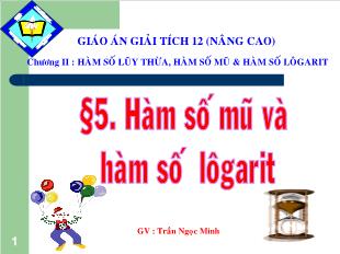 Bài giảng môn Đại số lớp 12 - Bài 5: Hàm số mũ và hàm số lôgarit