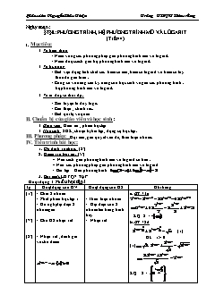 Bài giảng môn Đại số lớp 12 - Bài 7, 8 - Tiết 44: Phương trình , hệ phương trình mũ và lôgarit
