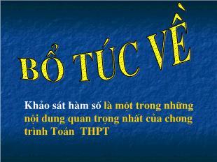 Bài giảng môn Đại số lớp 12 - Bổ túc về khảo sát hàm số