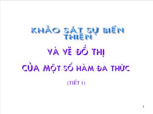 Bài giảng môn Đại số lớp 12 - Khảo sát sự biến thiên và vẽ đồ thị của một số hàm đa thức (tiết 1)