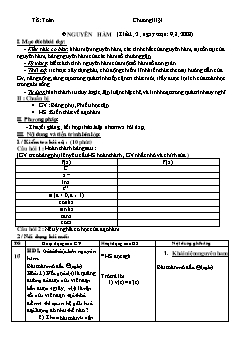 Bài giảng môn Đại số lớp 12 - Tiết 1, 2: Nguyên hàm