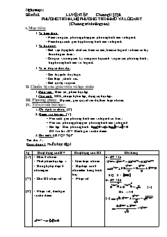 Bài giảng môn Đại số lớp 12 - Tiết 2: Luyện tập  phương trình , hệ phương trình mũ và lôgarit