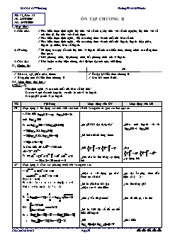 Bài giảng môn Đại số lớp 12 - Tiết 35 - Tuần 22: Ôn tập chương II