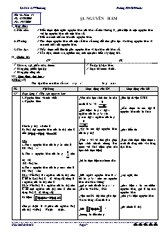 Bài giảng môn Đại số lớp 12 - Tiết 38 - Tuần 13 - Bài 1: Nguyên hàm