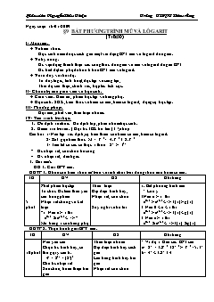 Bài giảng môn Đại số lớp 12 - Tiết 50 -  Bài 9: Bất phương trình mũ và lôgarit