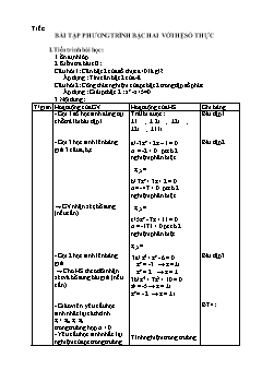 Bài giảng môn Giải tích lớp 12 - Bài tập phương trình bậc hai với hệ số thực