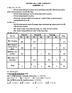 Bài giảng môn Giải tích lớp 12 - Đề kiểm tra 1 tiết chương IV