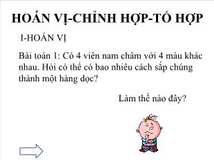 Bài giảng môn Giải tích lớp 12 - Hoán vị-Chỉnh hợp-tổ hợp