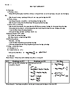 Bài giảng môn Giải tích lớp 12 - Tiết 1: Bài tập lôgarit