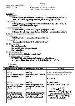 Bài giảng môn Giải tích lớp 12 - Tiết 1: Khảo sát sự biến thiên và vẽ đồ thị hàm số bậc ba