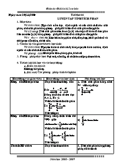 Bài giảng môn Giải tích lớp 12 - Tiết thứ 44: Luyện tập tính tích phân