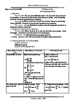 Bài giảng môn Giải tích lớp 12 - Tiết thứ 45, 46: Ôn tập học kỳ I